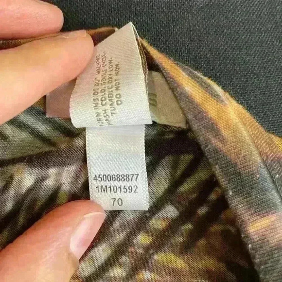 Chico’s leopard pullover jeweled tunic 3/4 sleeve brown multi colored women sz 2 - Picture 7 of 8